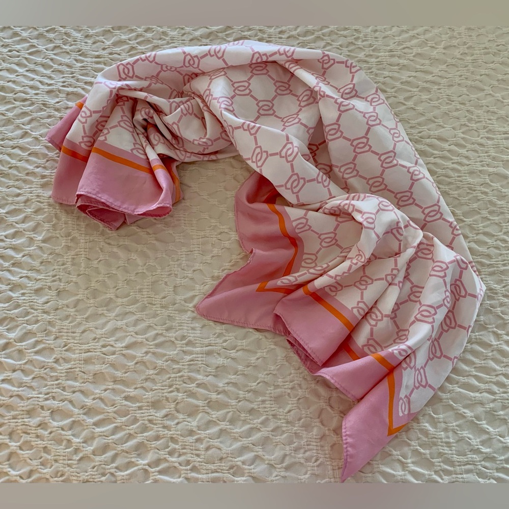 H&M Pink and Orange Geometric Scarf